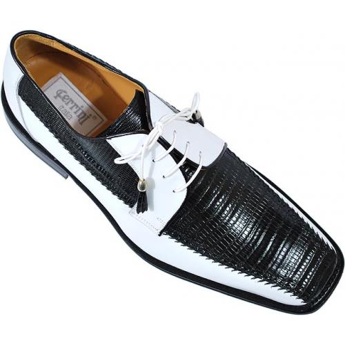 Ferrini 3746 Black/White Genuine Lizard Shoes